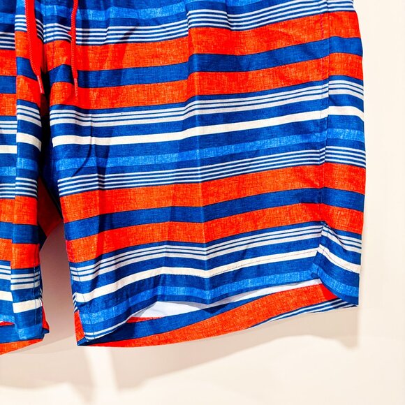 OLD NAVY Men’s red & blue striped swim shorts | Large * - Picture 5 of 7